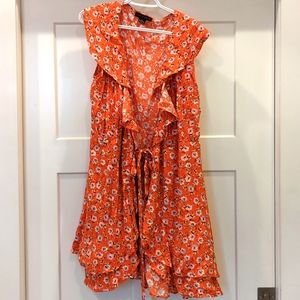 Sanctuary size M orange floral wrap dress